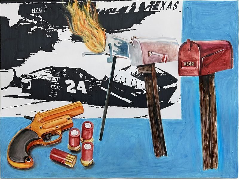 Matt McCormick, Hide And Seek, 2021. Oil stick, ink and watercolor on paper, 18 × 24 in.