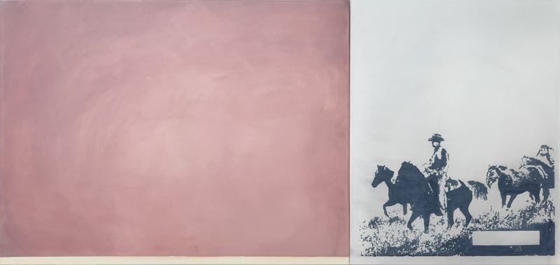 Matt McCormick, Just Might Pass This Way Again (Hazy Winter Mirror), 2023. Oil on canvas, 30 × 64 in (76.2 × 162.56 cm).