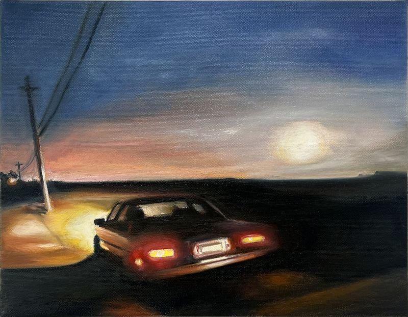 Matt McCormick, Sittin’ On Top Of The World, 2022. Oil on canvas, 11 × 14 in (27.94 × 35.56 cm).